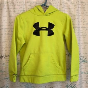 Bright neon yellow UA hoodie